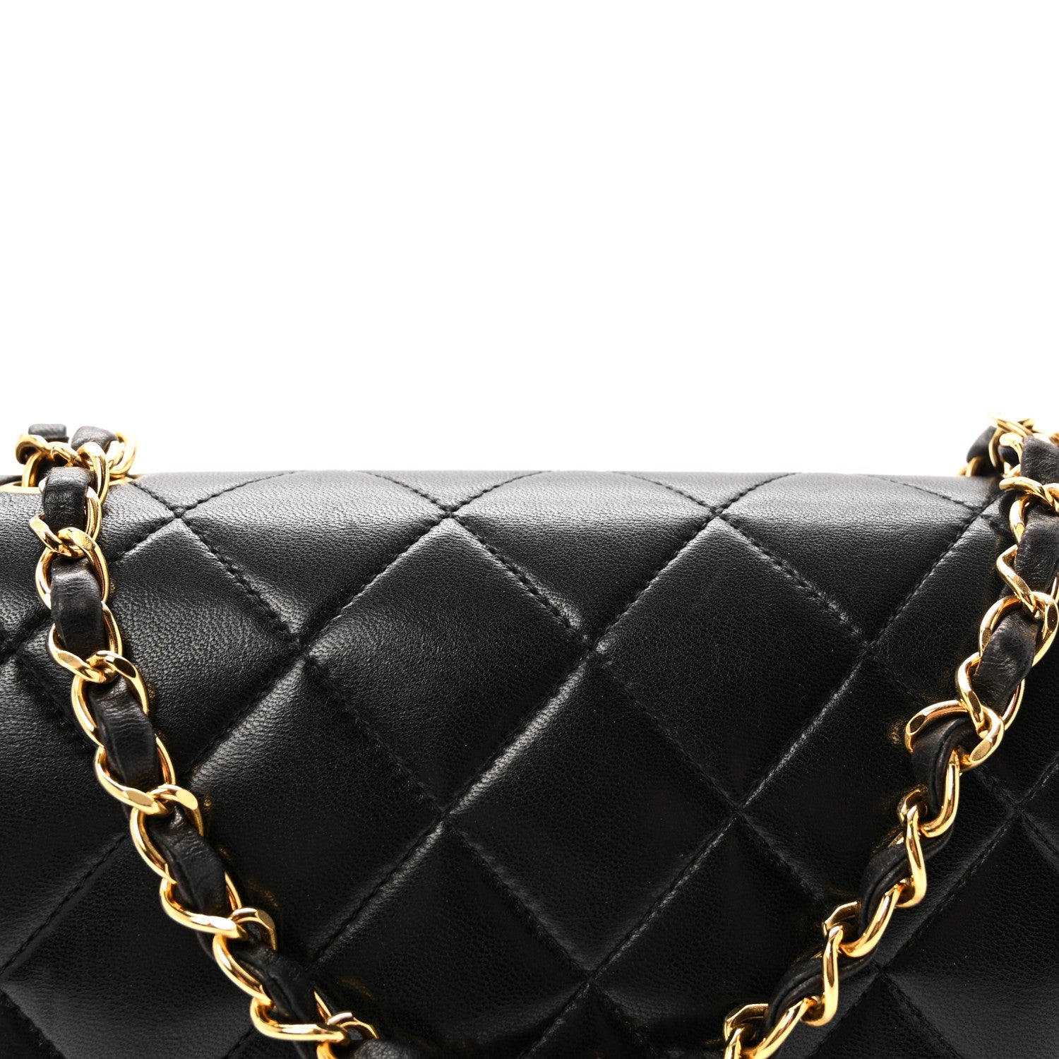 Lambskin Quilted Small Single Flap Black
