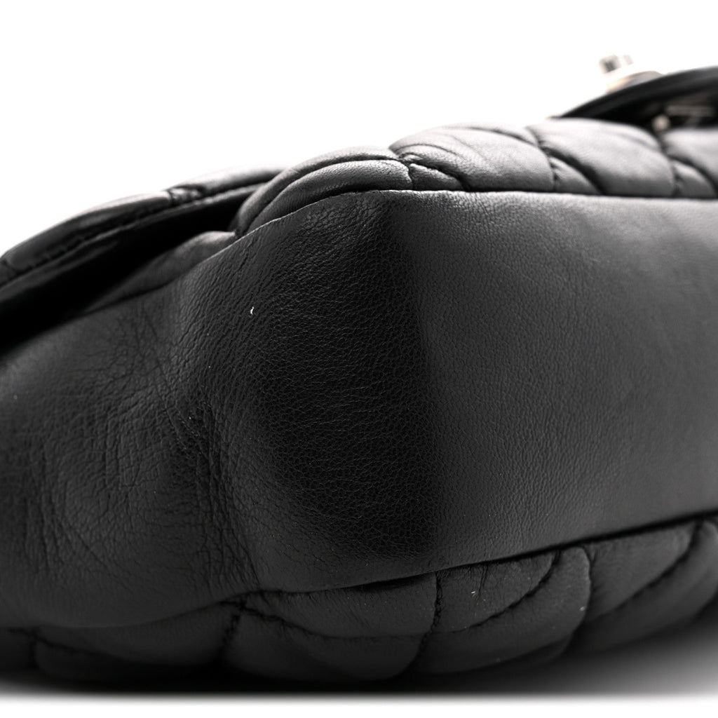 Lambskin Quilted Medium Coco Rain Flap Black