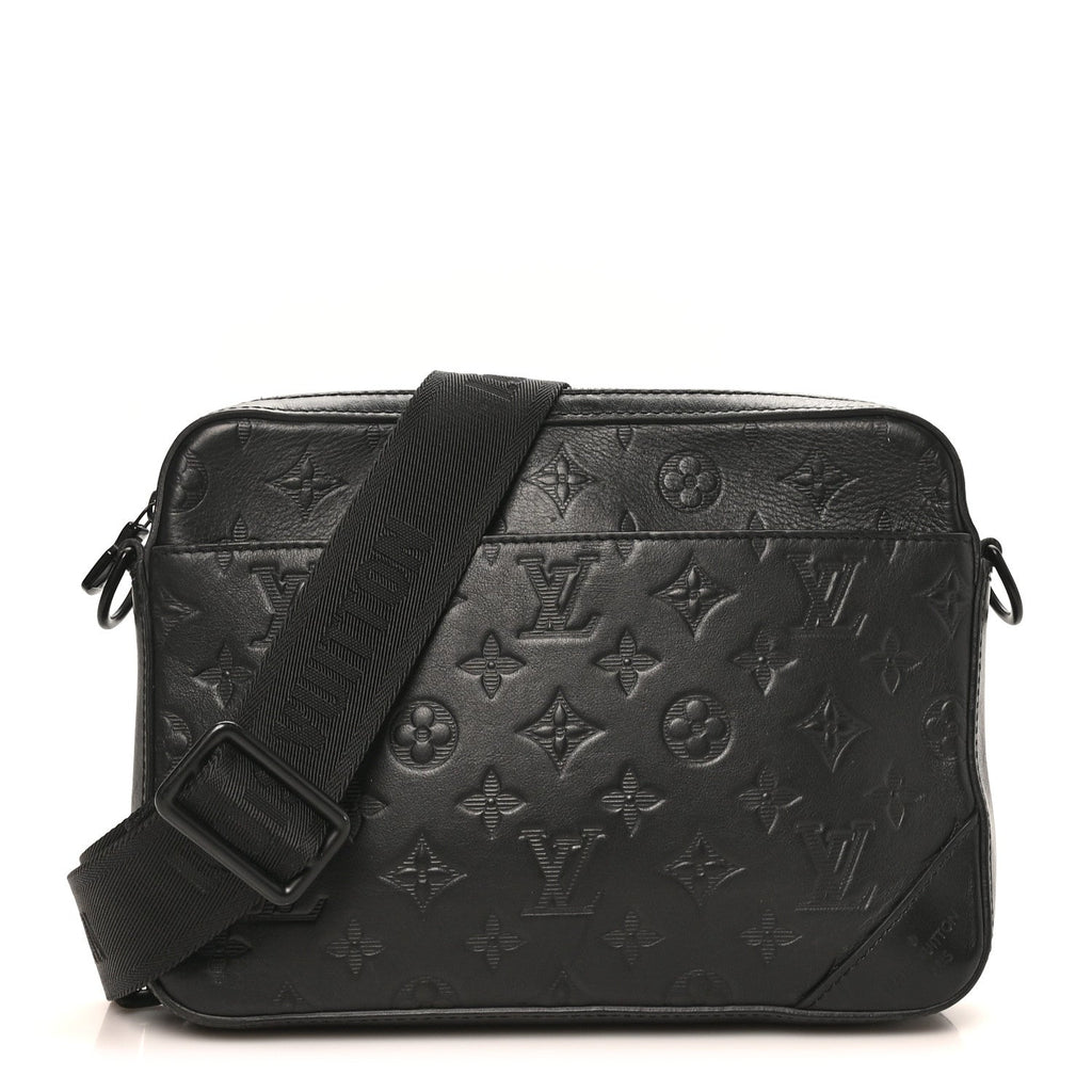 Calfskin Monogram Shadow Duo Messenger Black