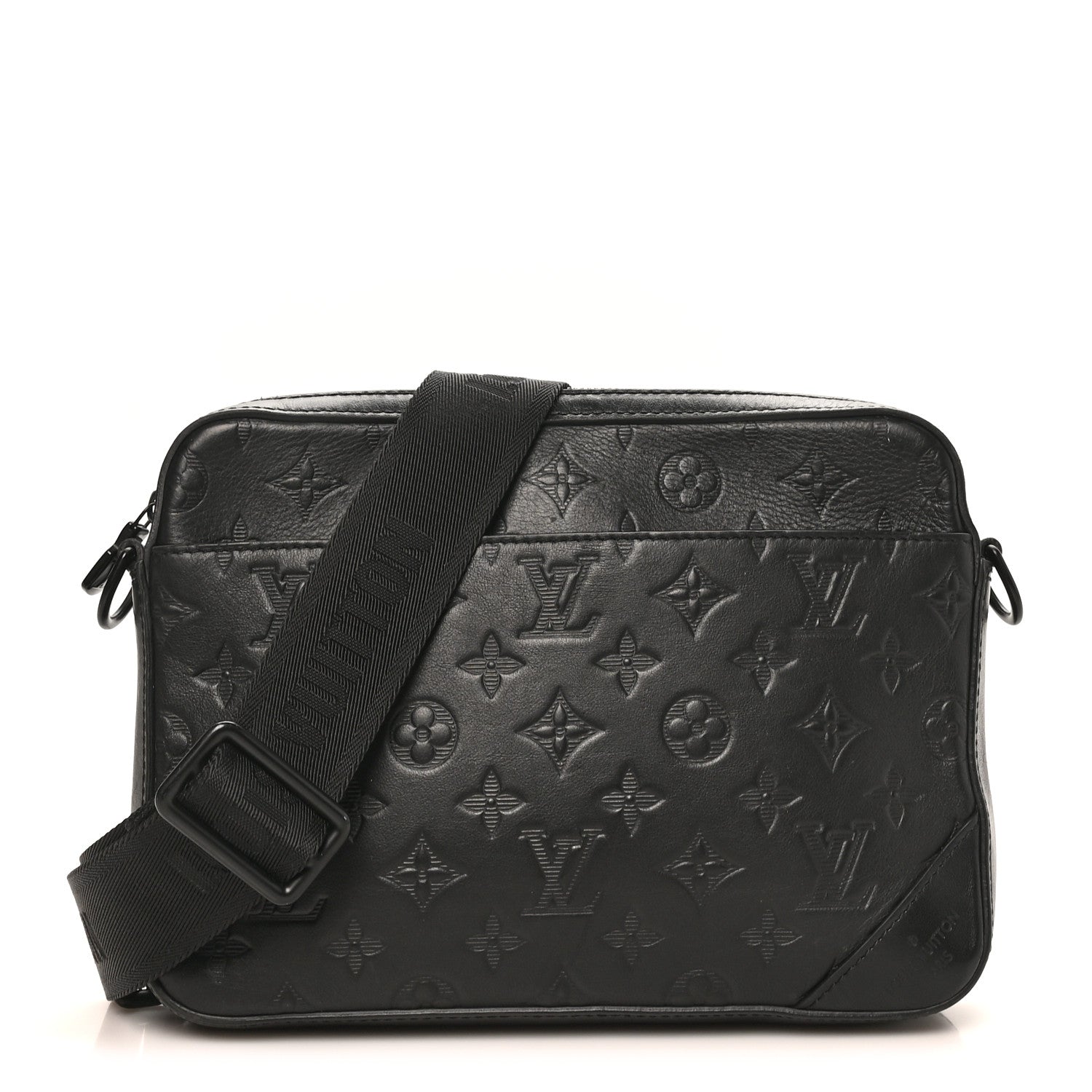Calfskin Monogram Shadow Duo Messenger Black