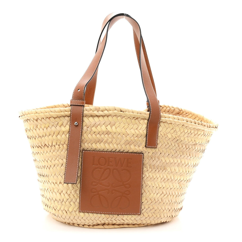 Raffia Basket Tote Bag Natural Tan