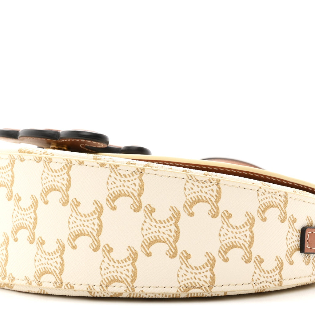 Calfskin Triomphe Canvas Besace White