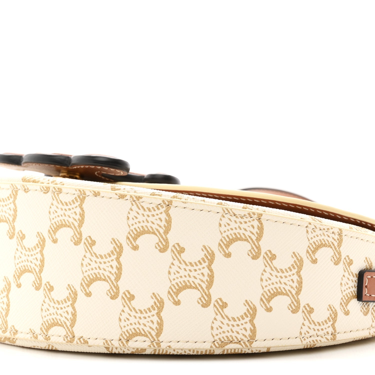 Calfskin Triomphe Canvas Besace White