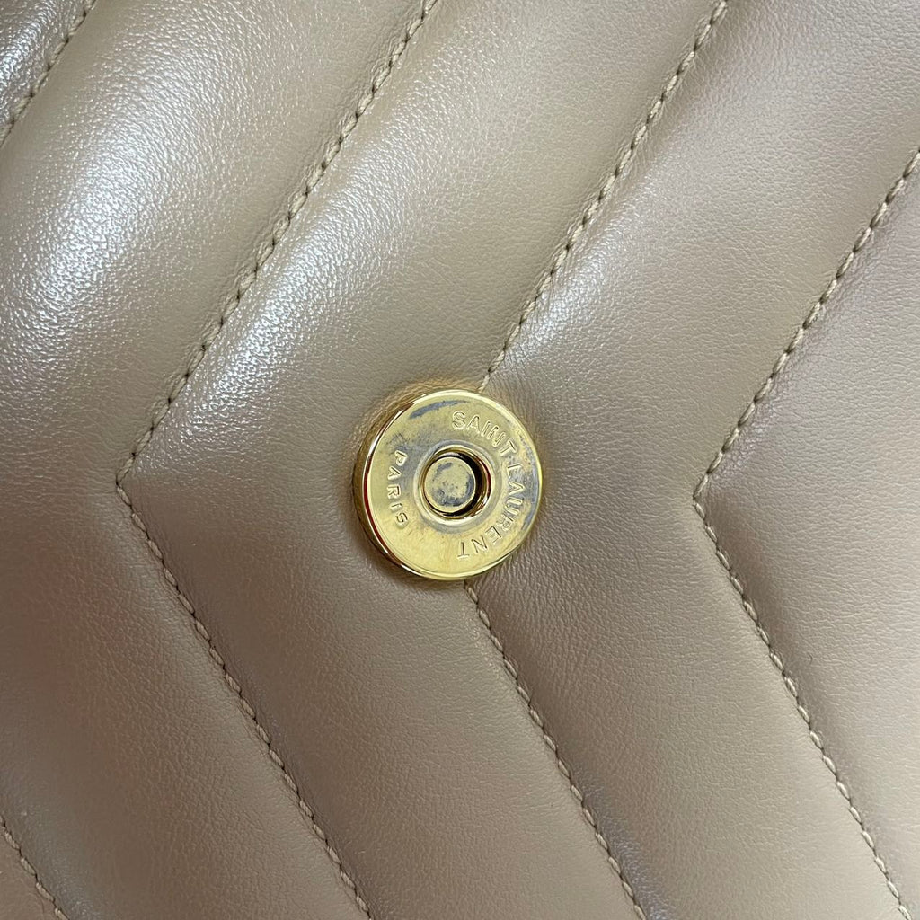Saint Laurent Small Loulou Leather Dark Beige 2019