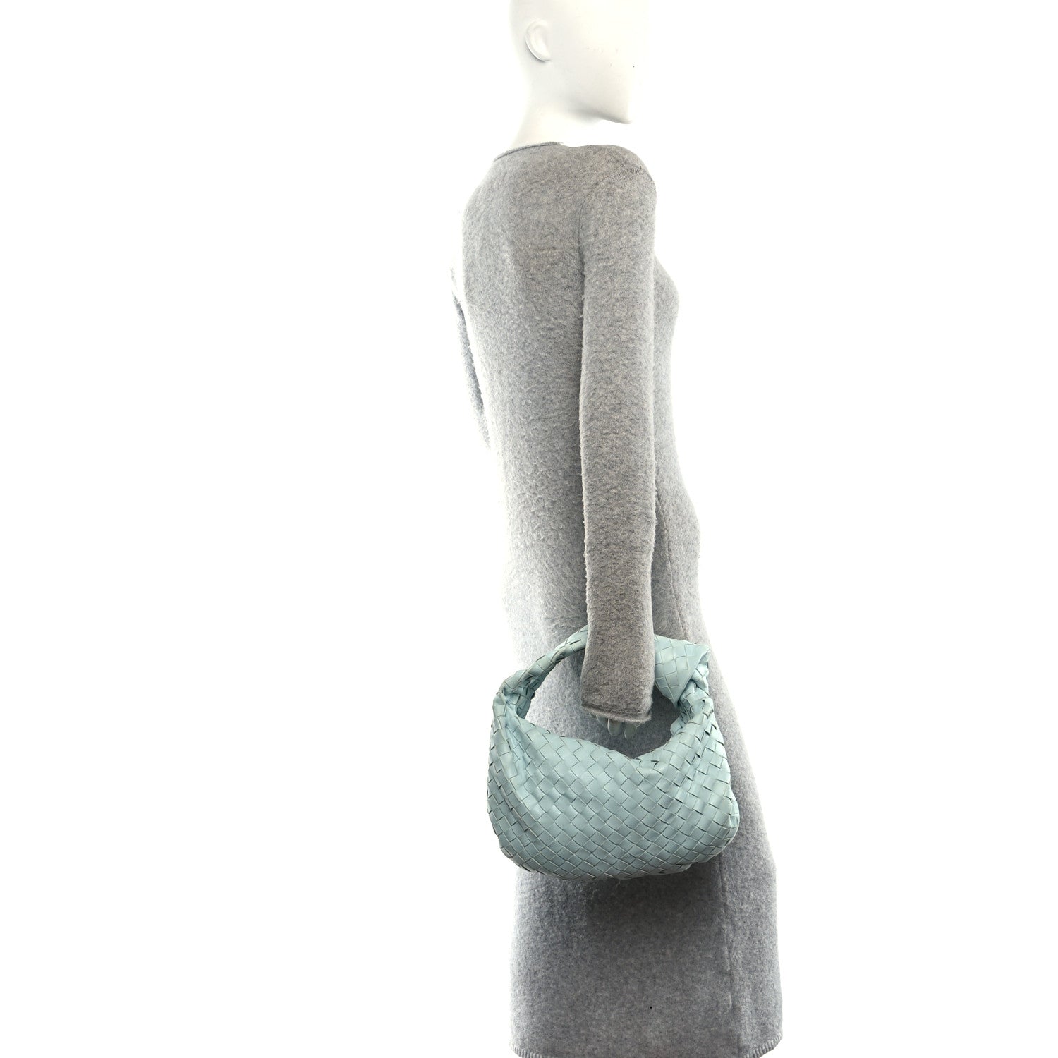Nappa Intrecciato Teen Jodie Hobo Teal Washed