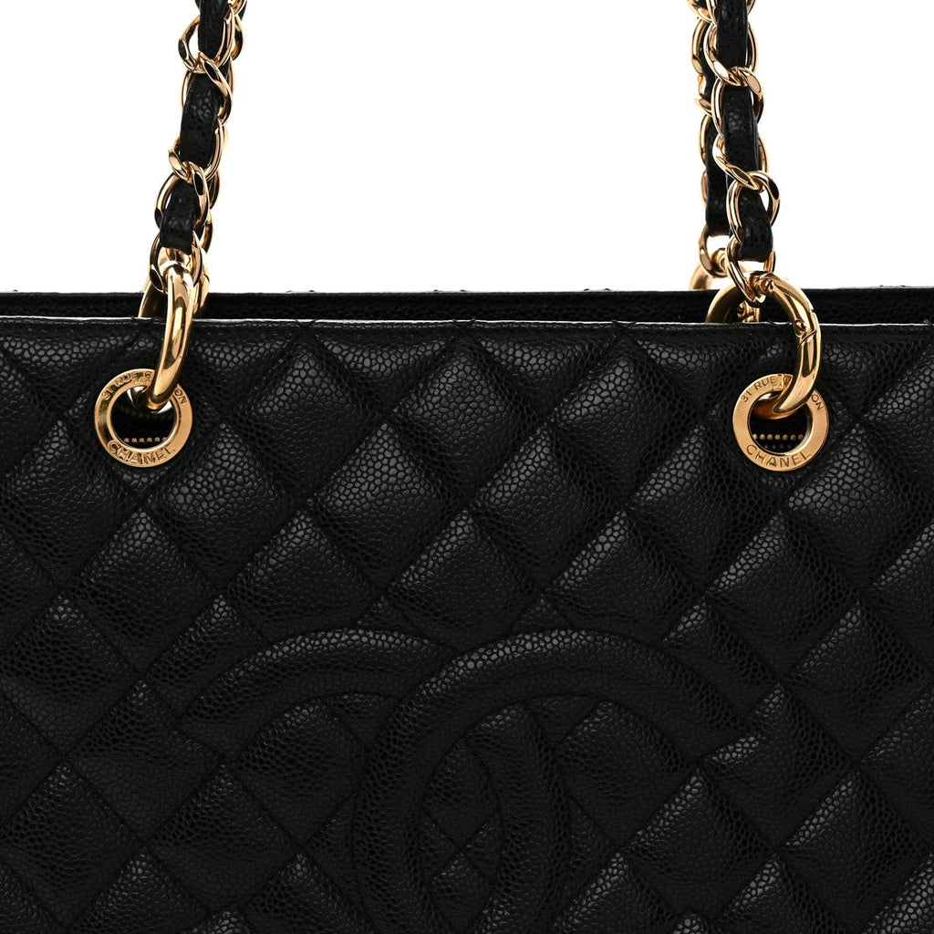 Caviar Quilted XL Grand Shopping Tote GST Black