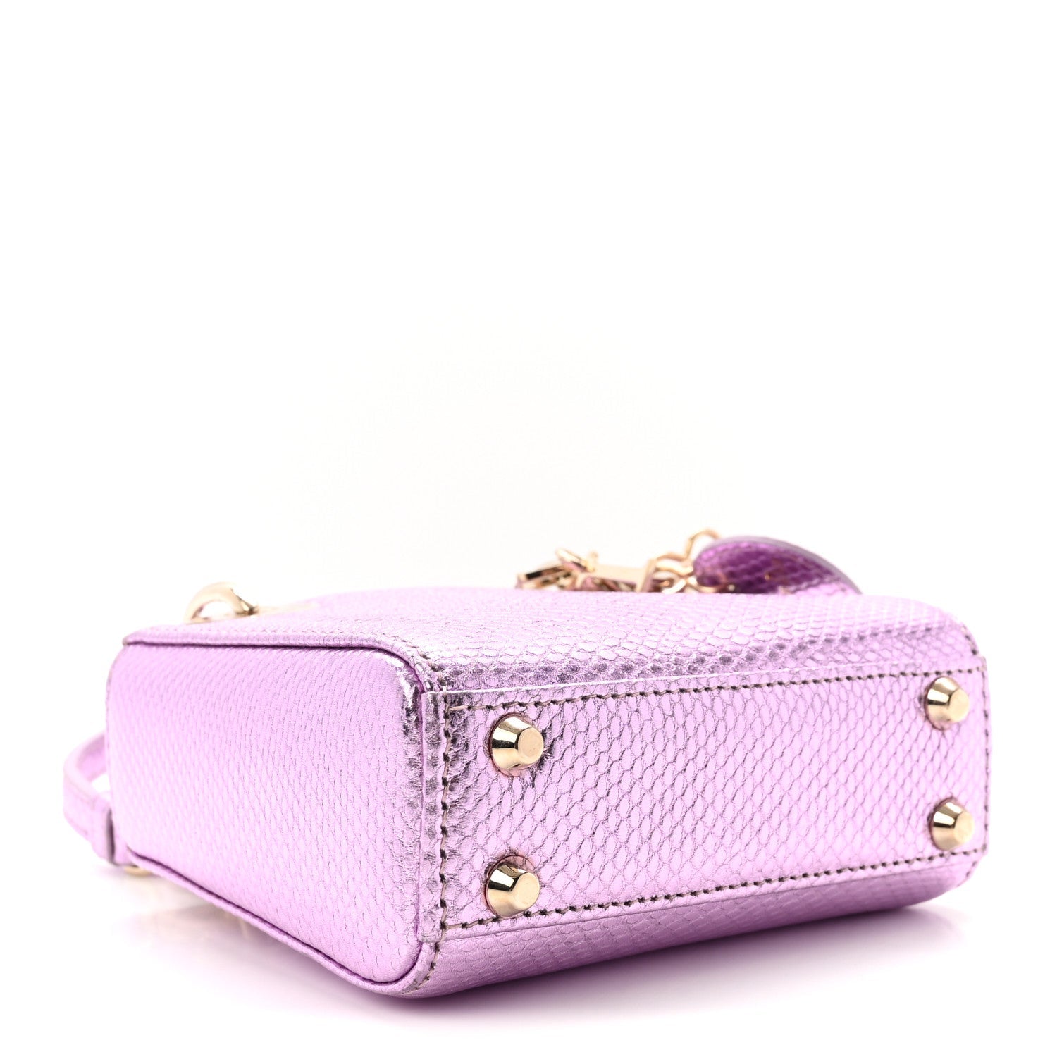 Metallic Karung Micro Lady Dior Light Purple
