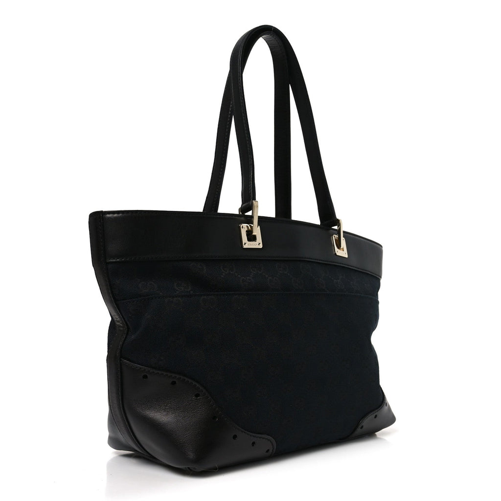 Monogram Large Punch Tote Black