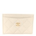 Caviar Quilted Card Holder Grey