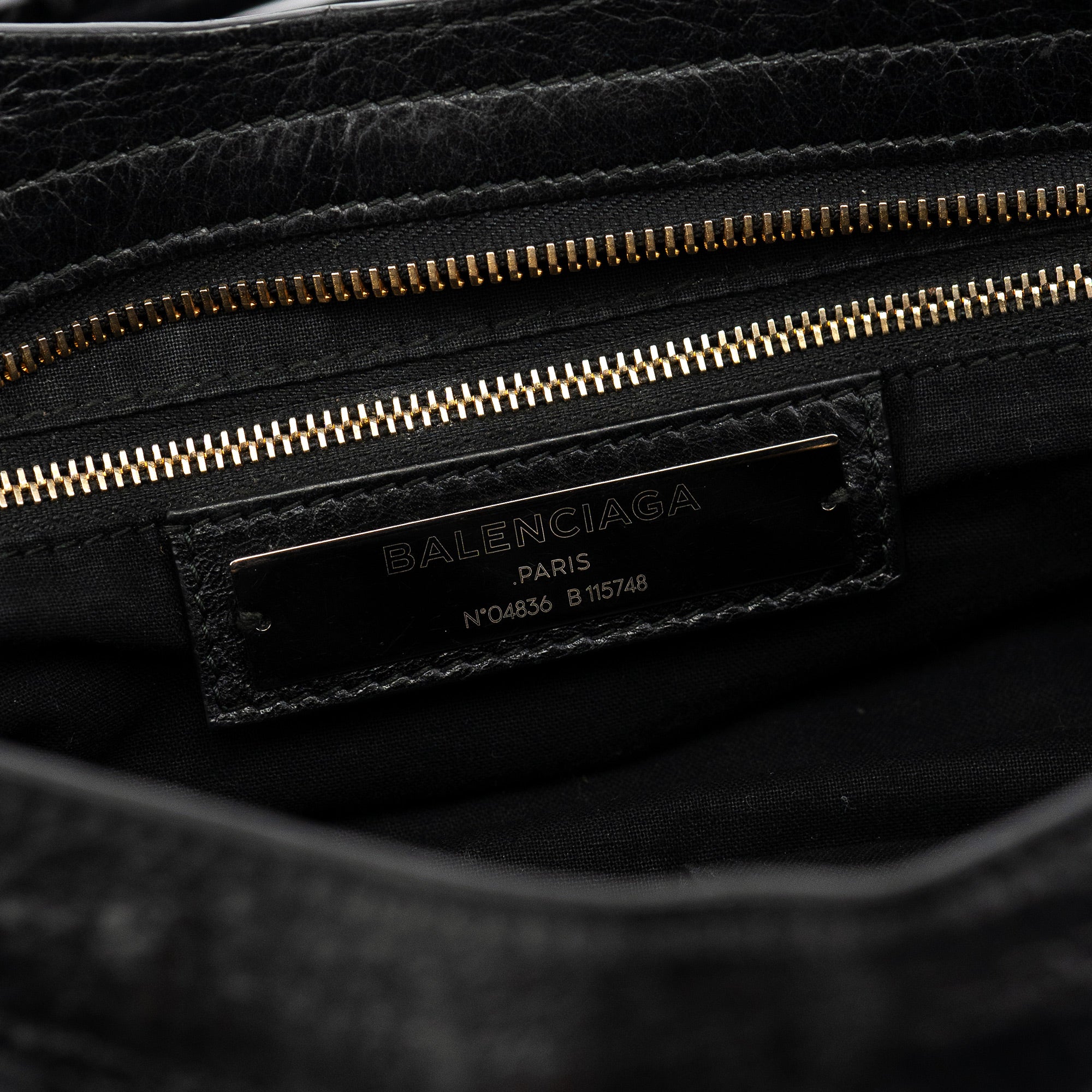115748 Black Lambskin City Bag