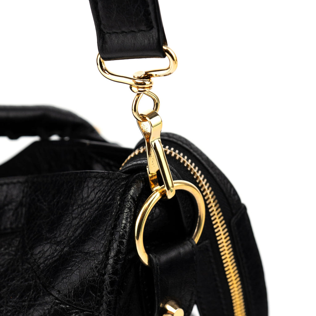 115748 Black Lambskin City Bag