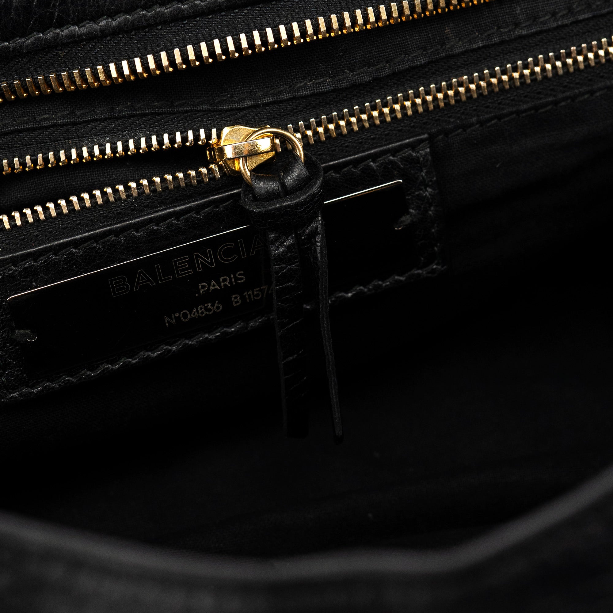 115748 Black Lambskin City Bag