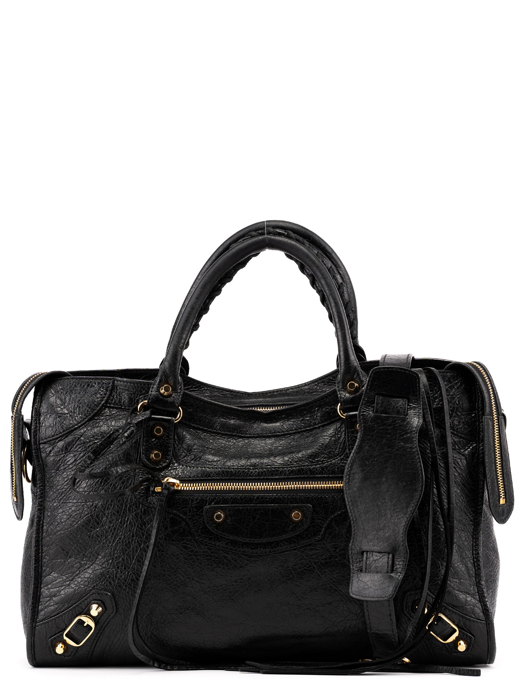 115748 Black Lambskin City Bag