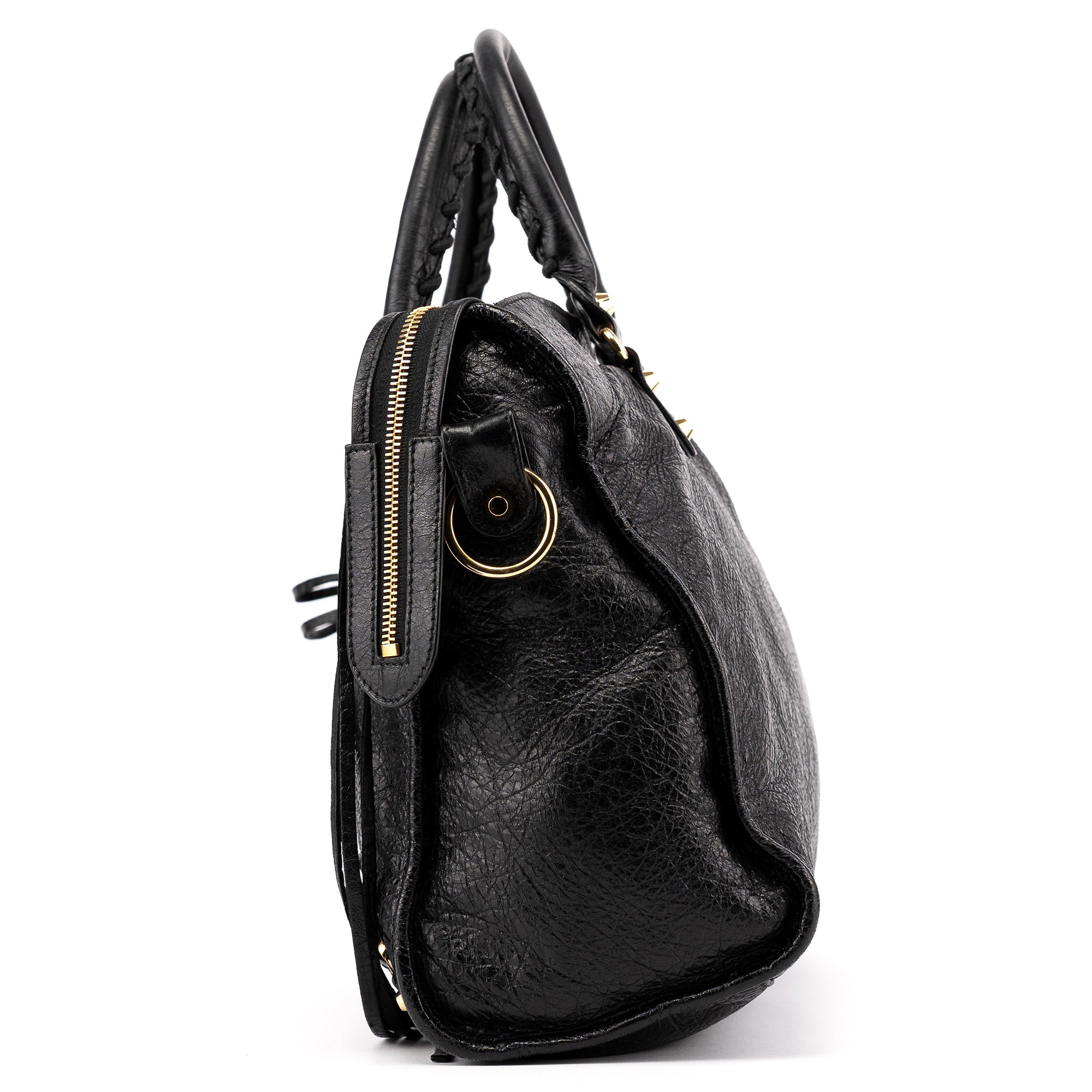 115748 Black Lambskin City Bag