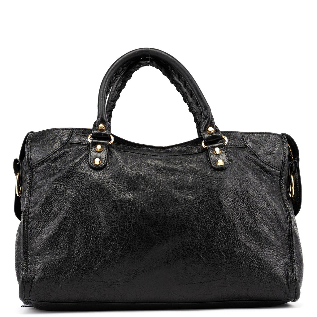 115748 Black Lambskin City Bag