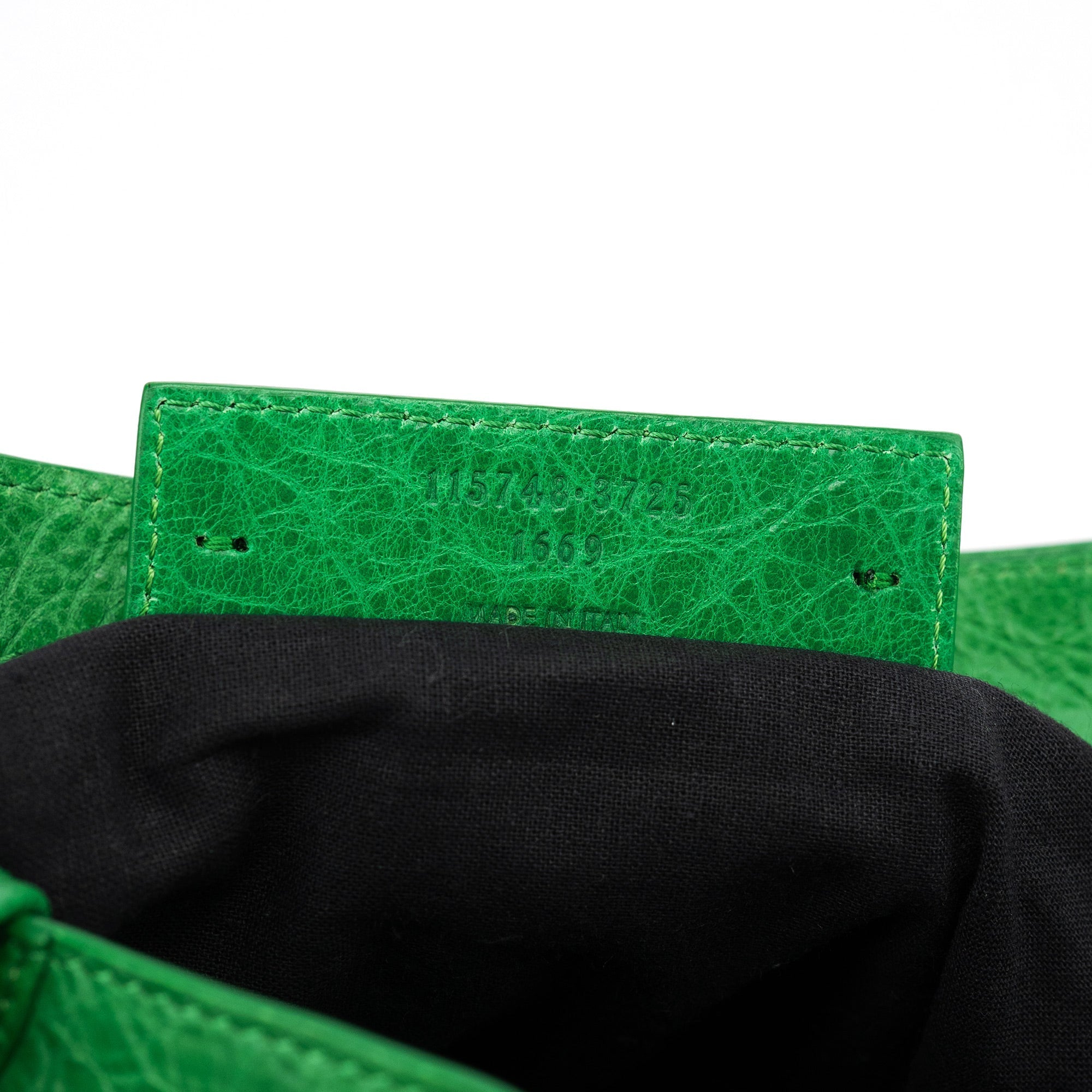115748 Green Lambskin City Bag