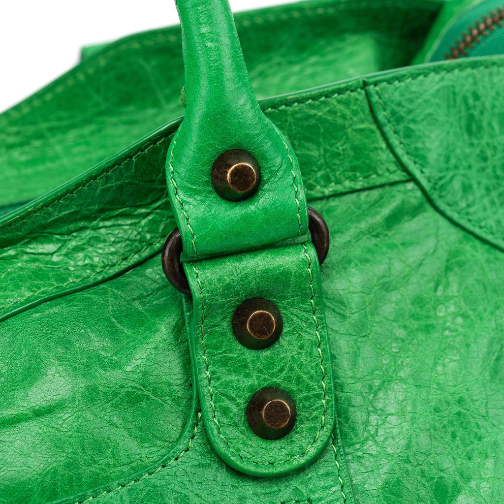 115748 Green Lambskin City Bag