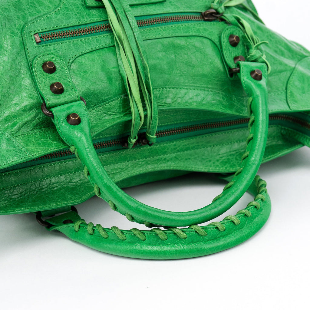 115748 Green Lambskin City Bag