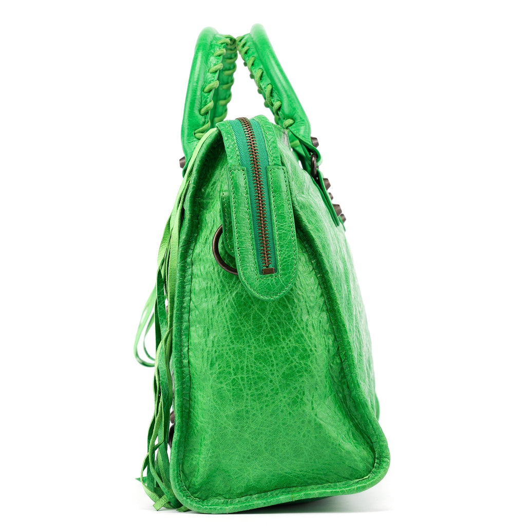 115748 Green Lambskin City Bag