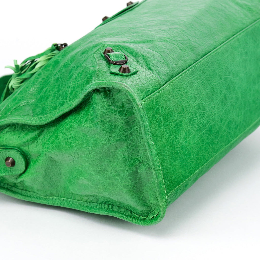 115748 Green Lambskin City Bag