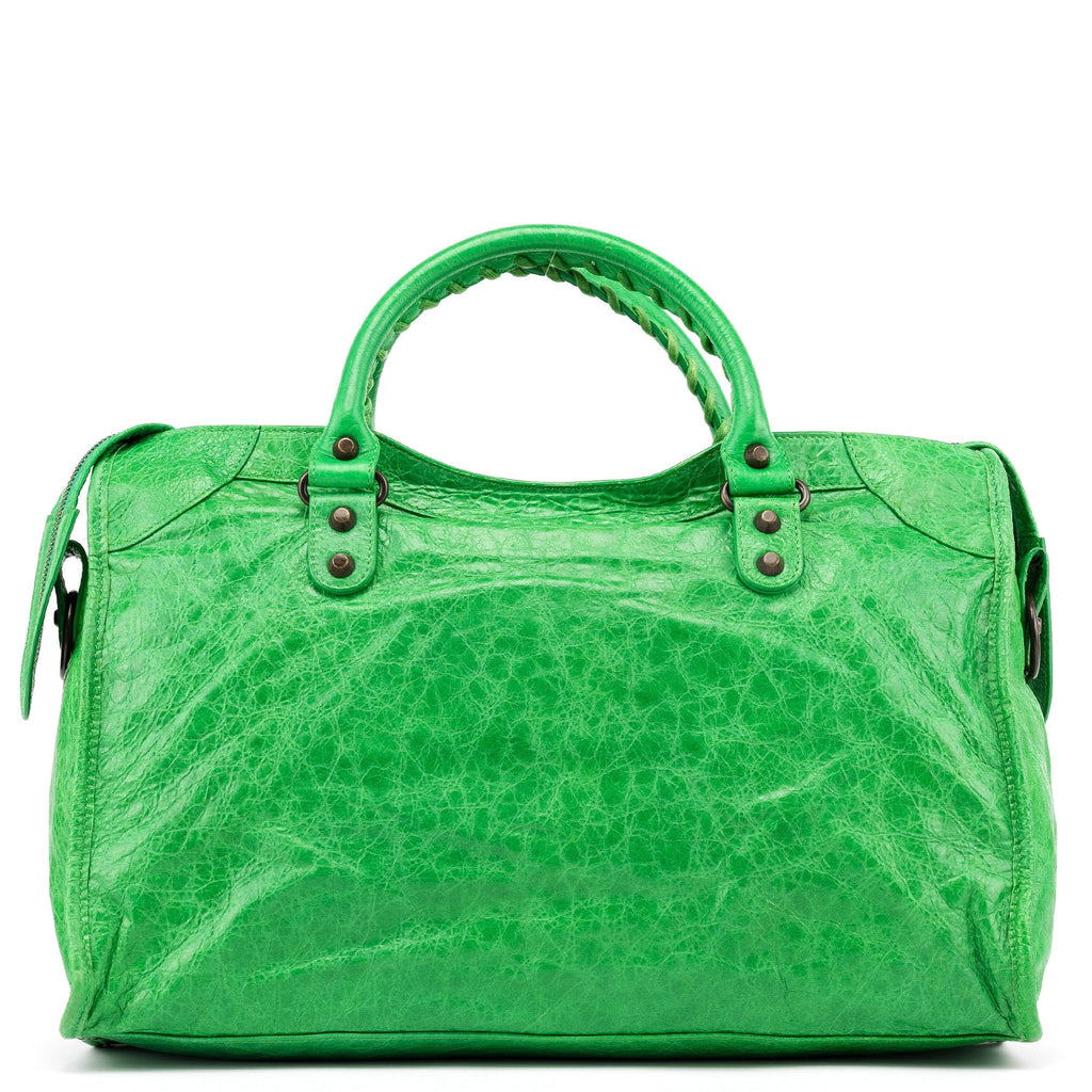 115748 Green Lambskin City Bag