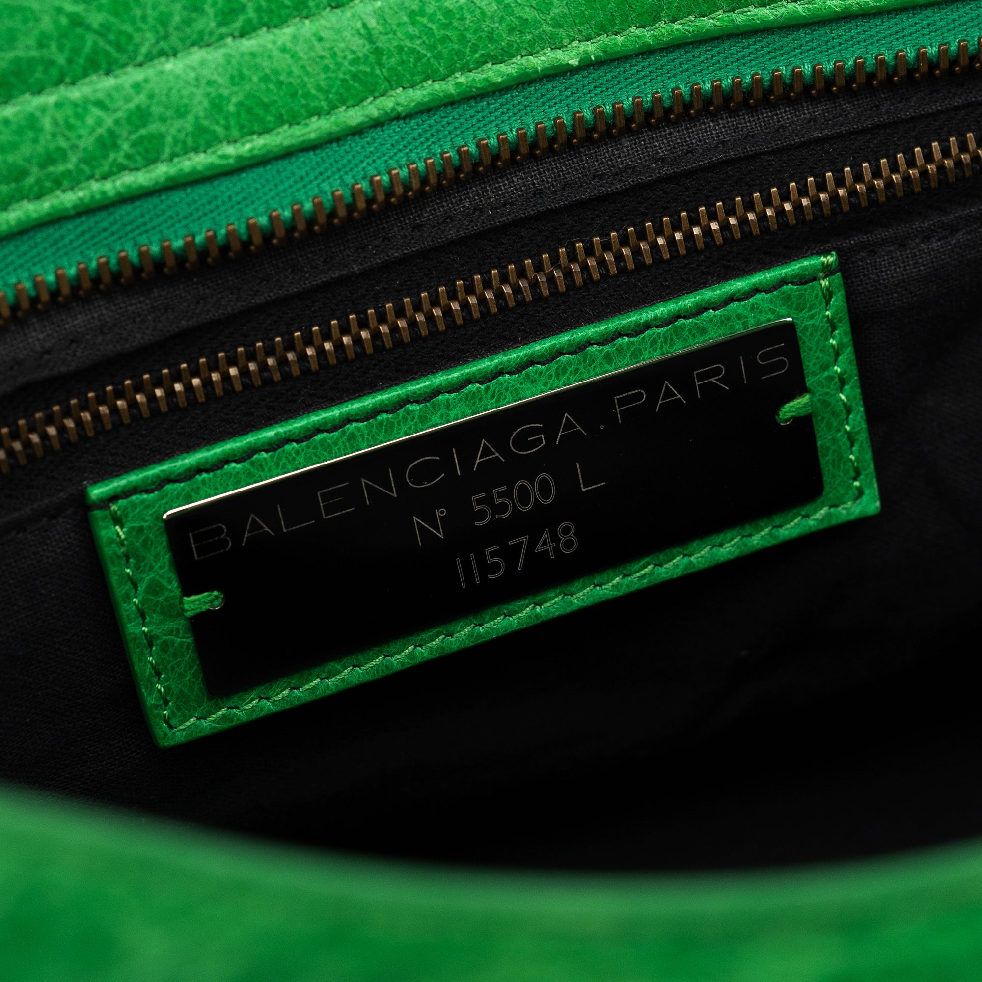 115748 Green Lambskin City Bag