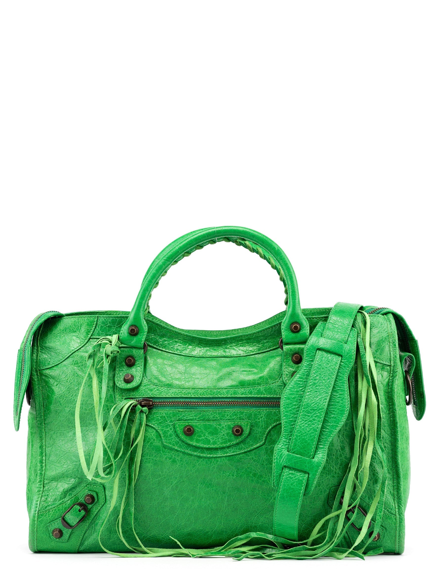 115748 Green Lambskin City Bag