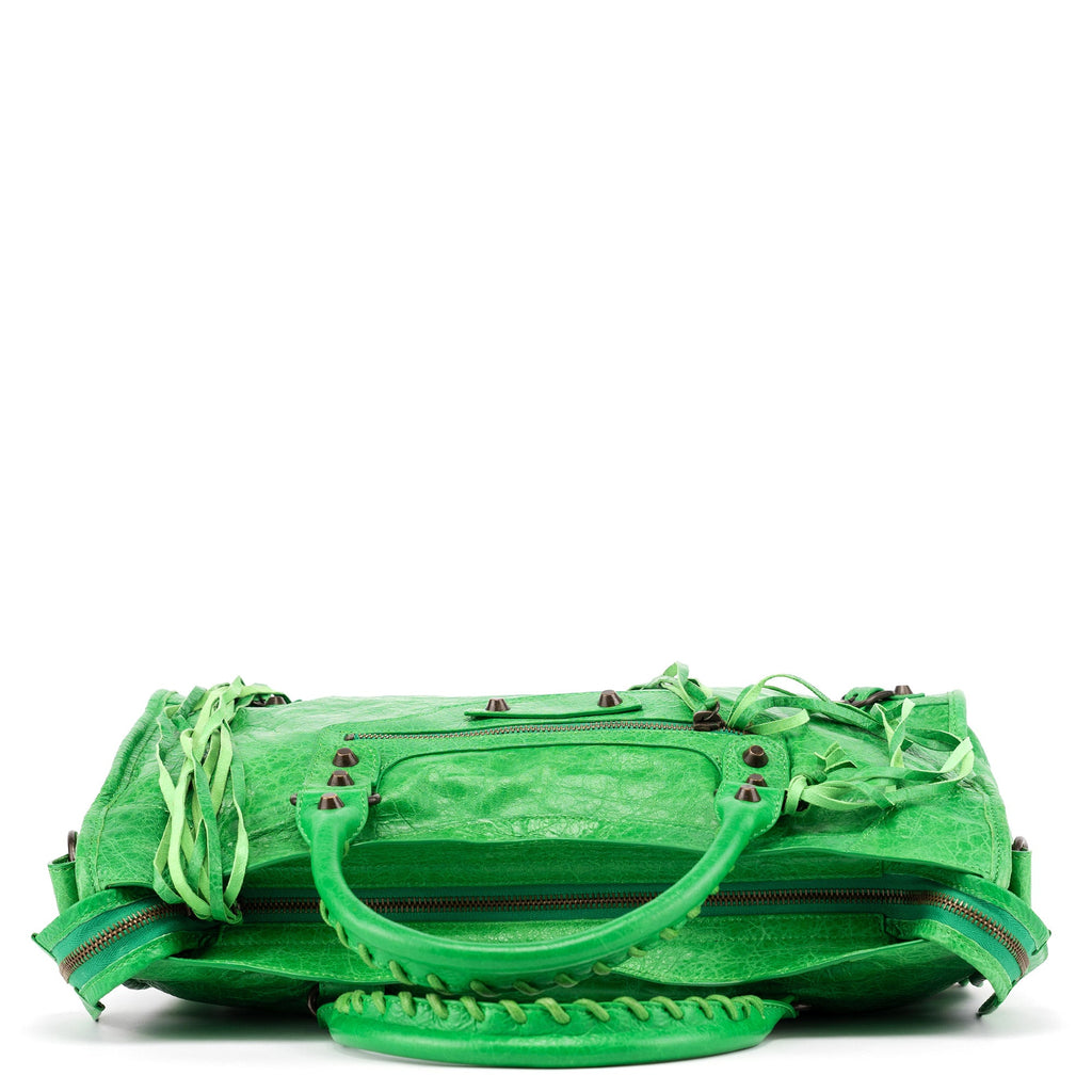 115748 Green Lambskin City Bag