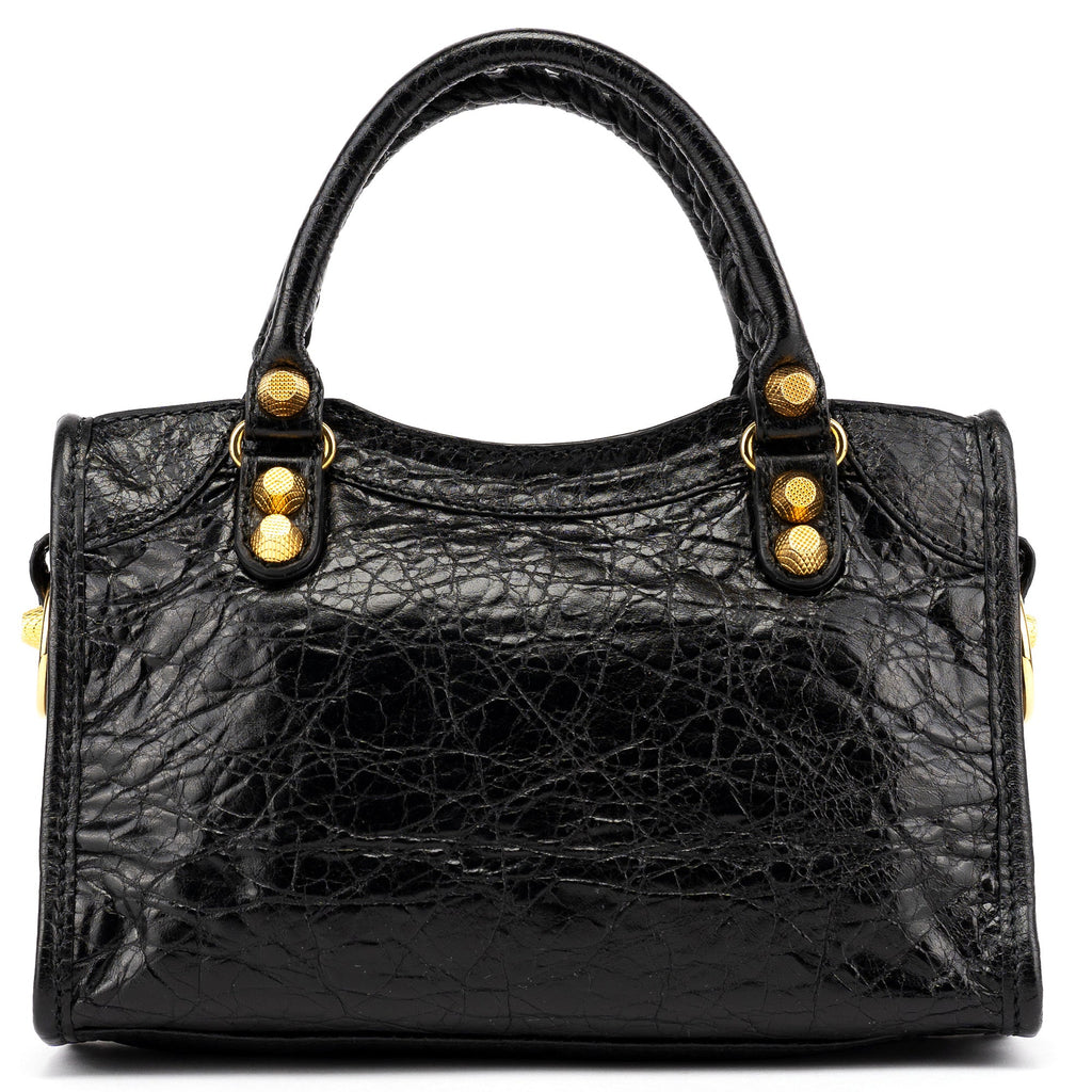 309544 Black Lambskin Mini City Bag