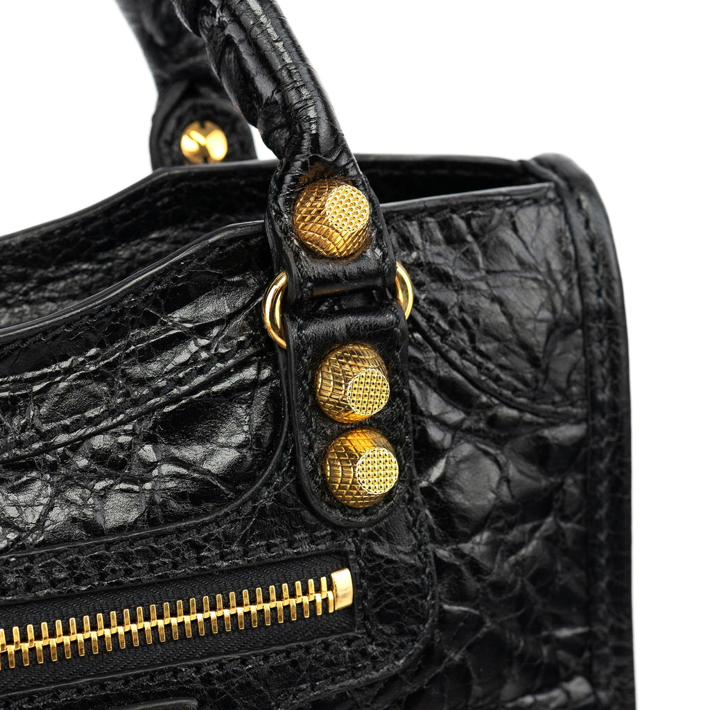 309544 Black Lambskin Mini City Bag