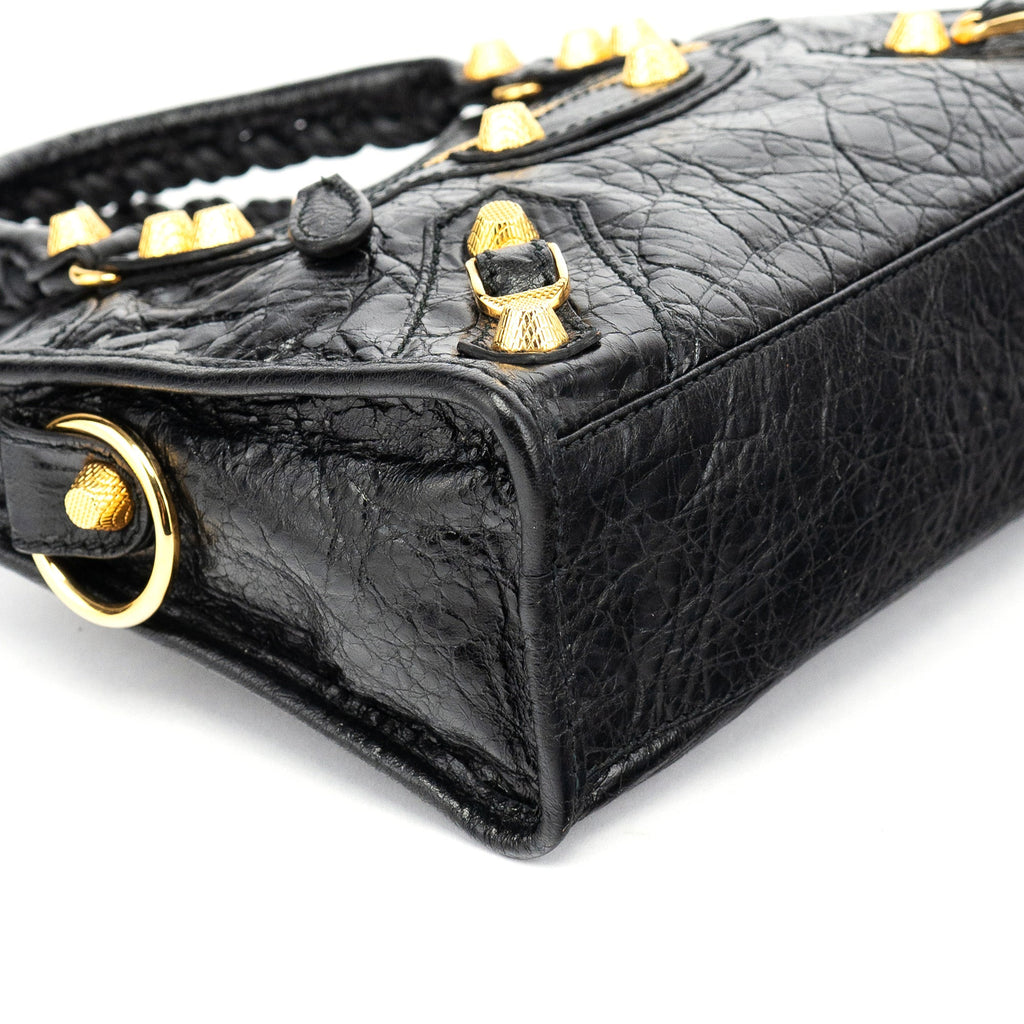 309544 Black Lambskin Mini City Bag