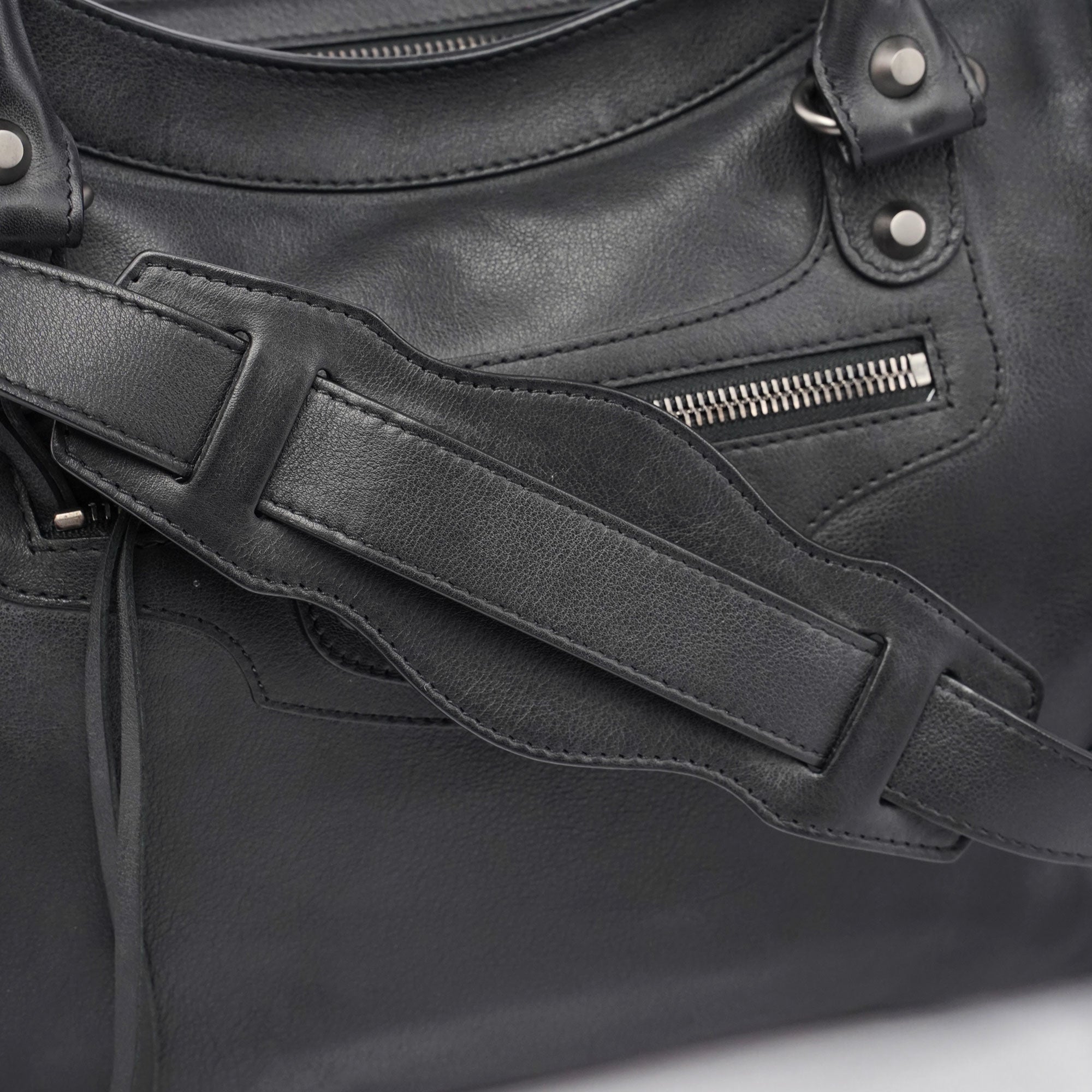 Black Calfskin City Bag