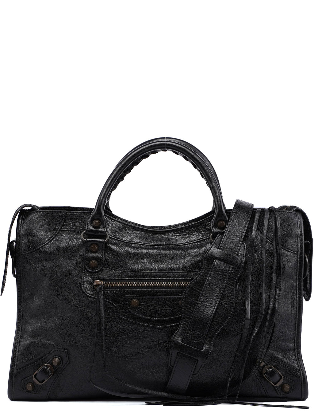 Black Leather City Bag
