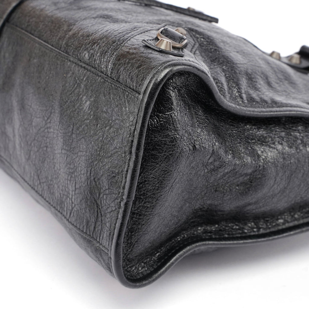 Black Leather City Bag
