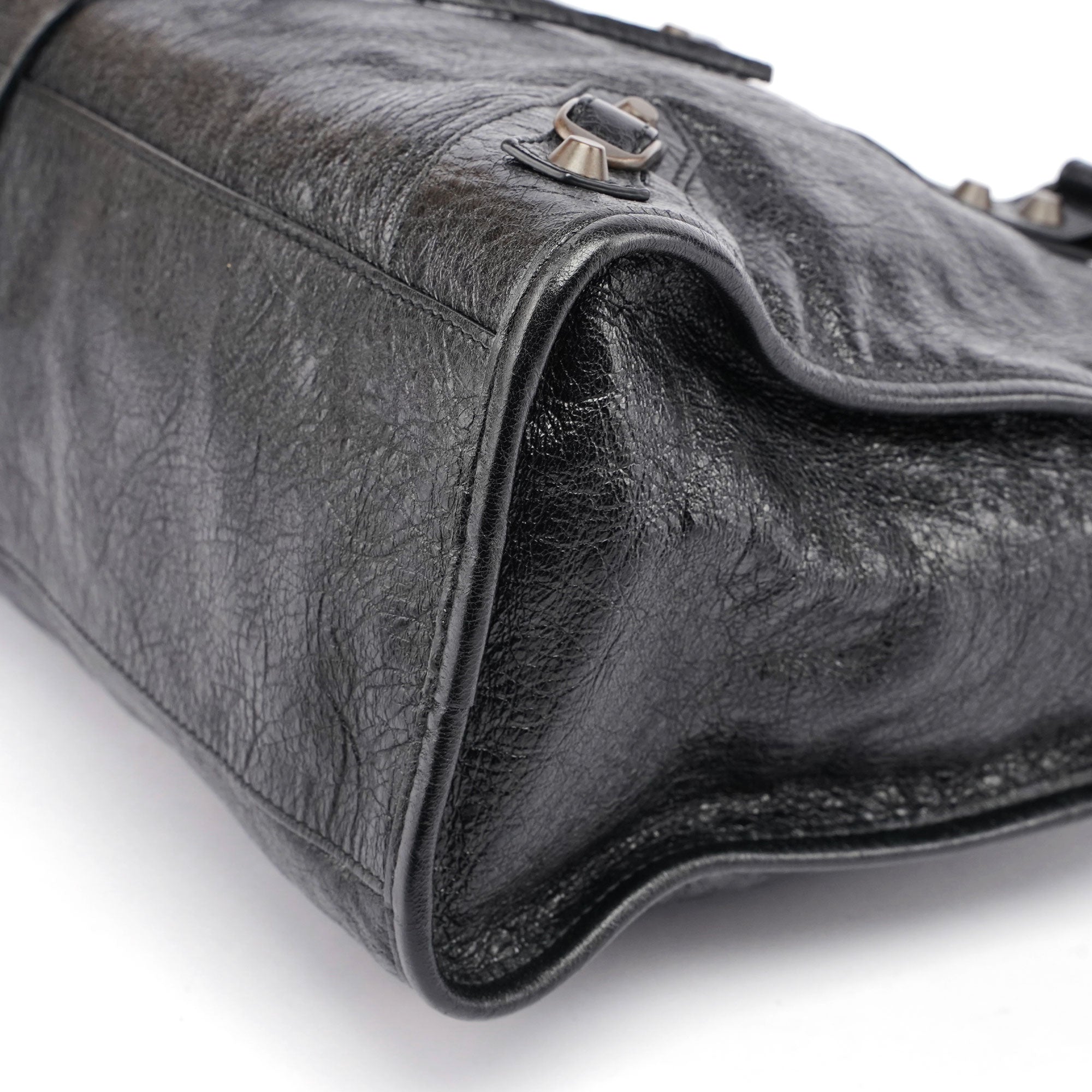 Black Leather City Bag