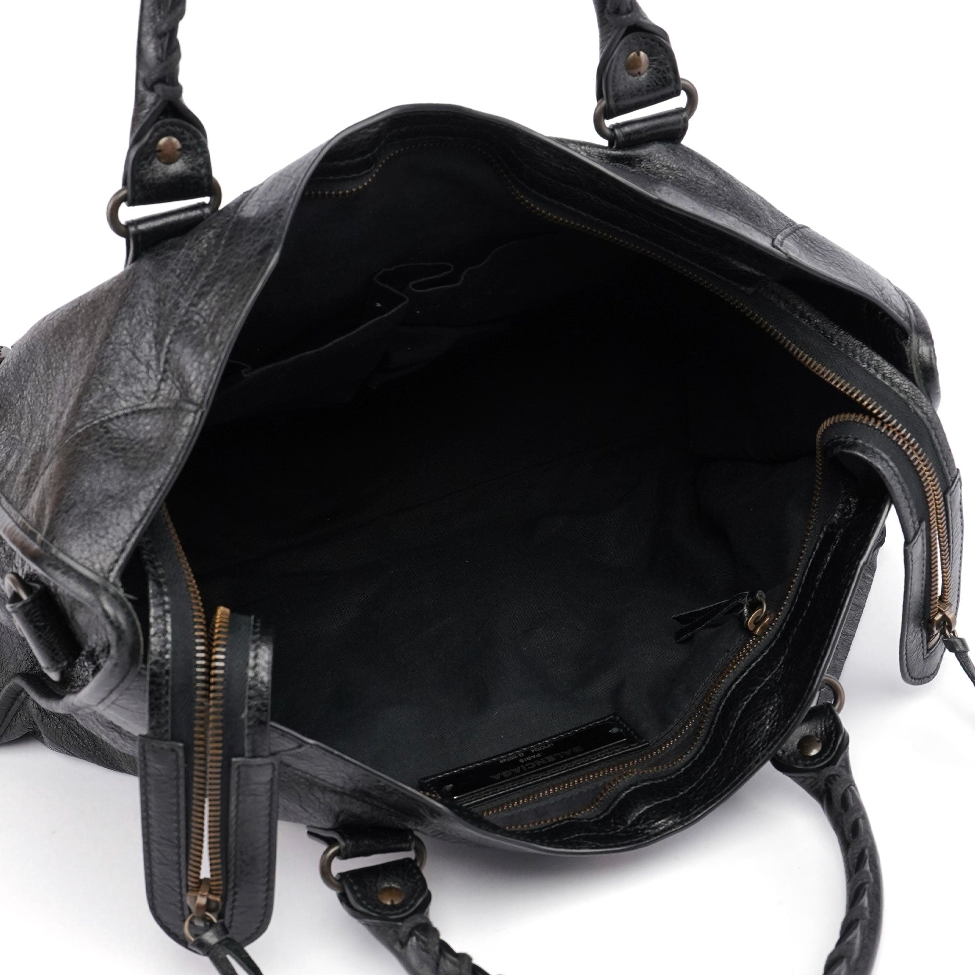 Black Leather City Bag
