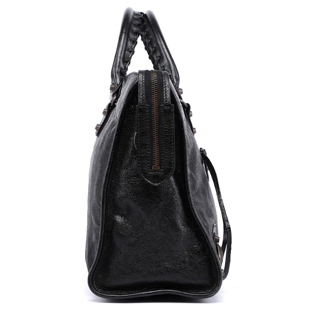 Black Leather City Bag