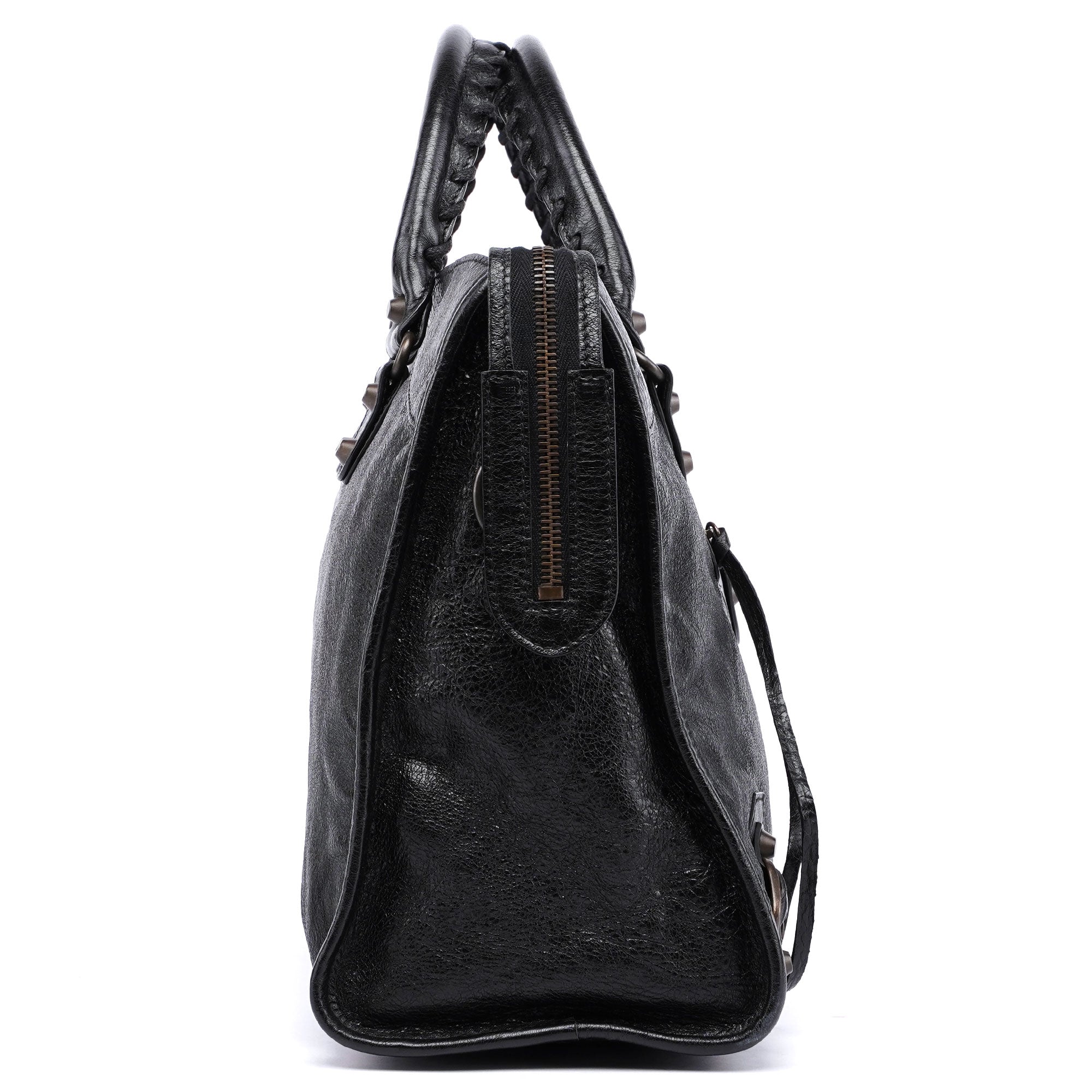 Black Leather City Bag