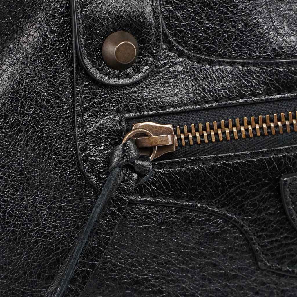 Black Leather City Bag