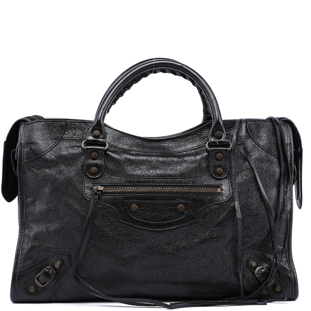 Black Leather City Bag