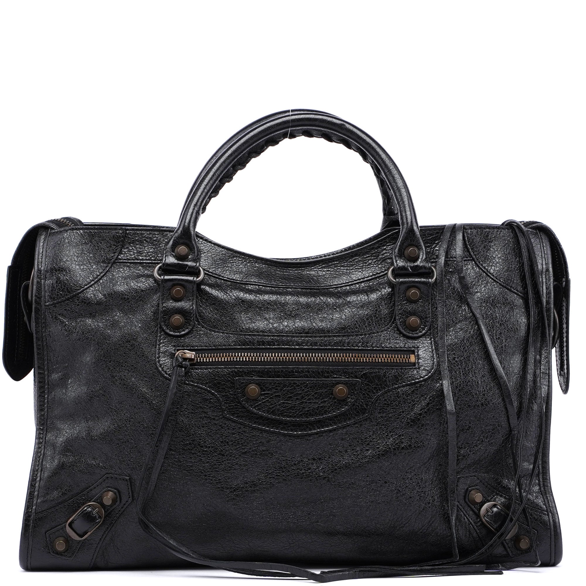 Black Leather City Bag