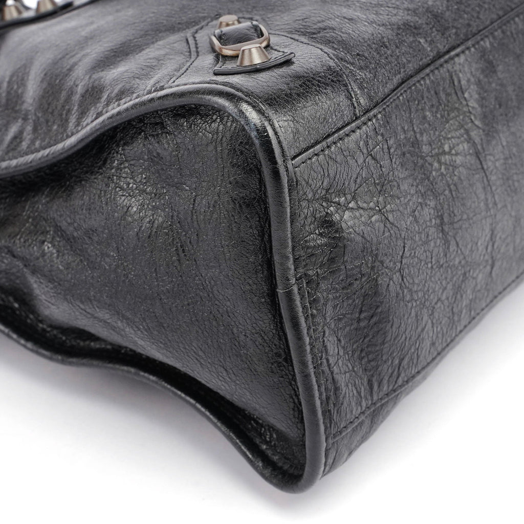 Black Leather City Bag