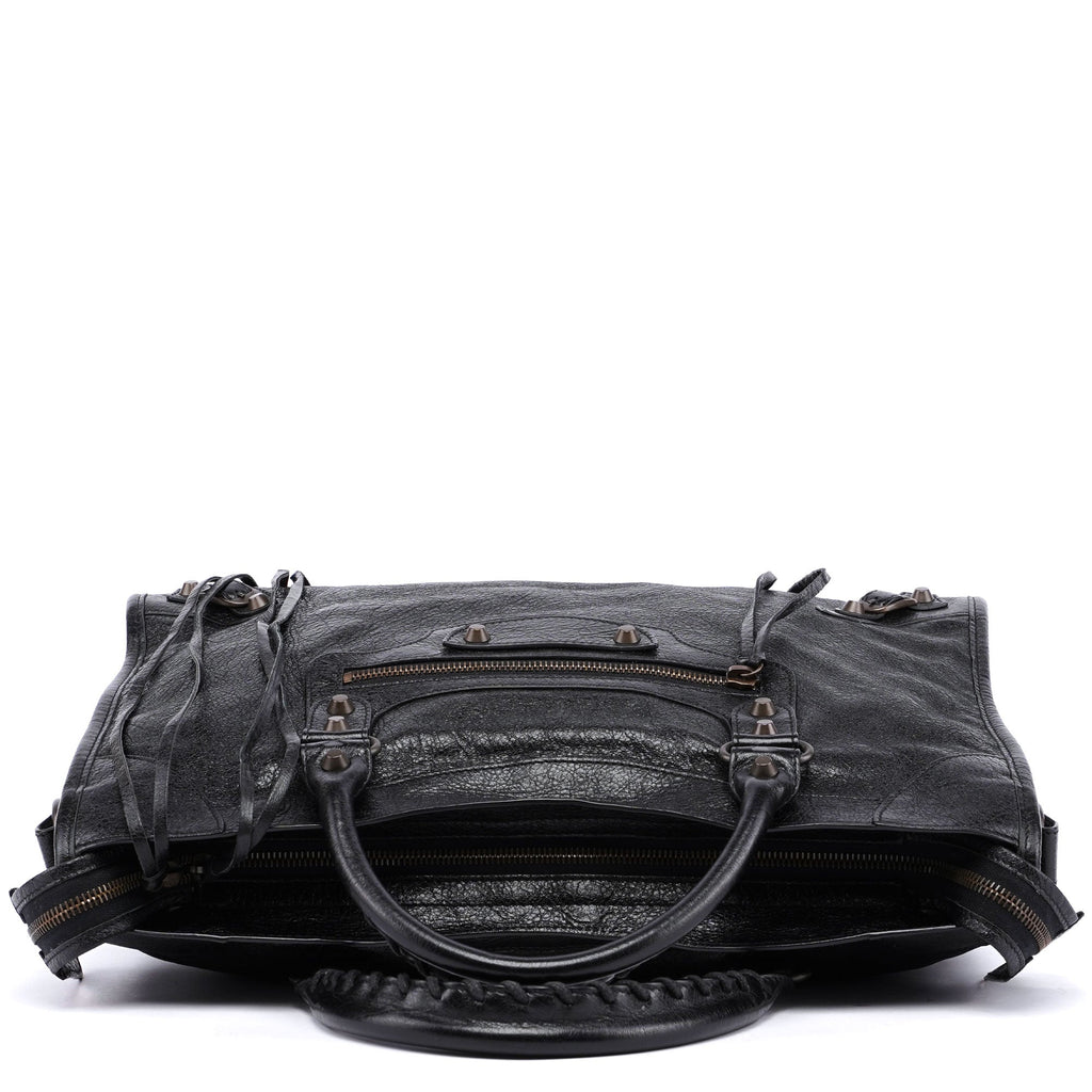 Black Leather City Bag