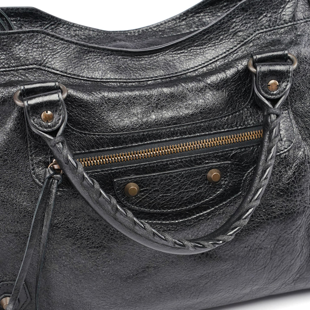Black Leather City Bag