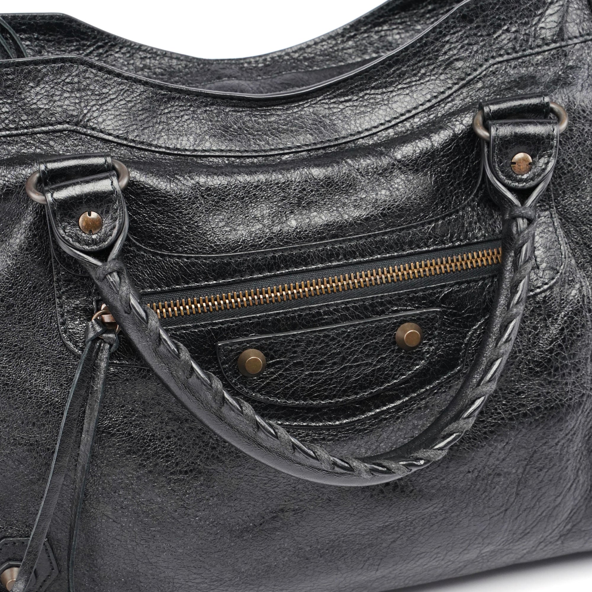 Black Leather City Bag