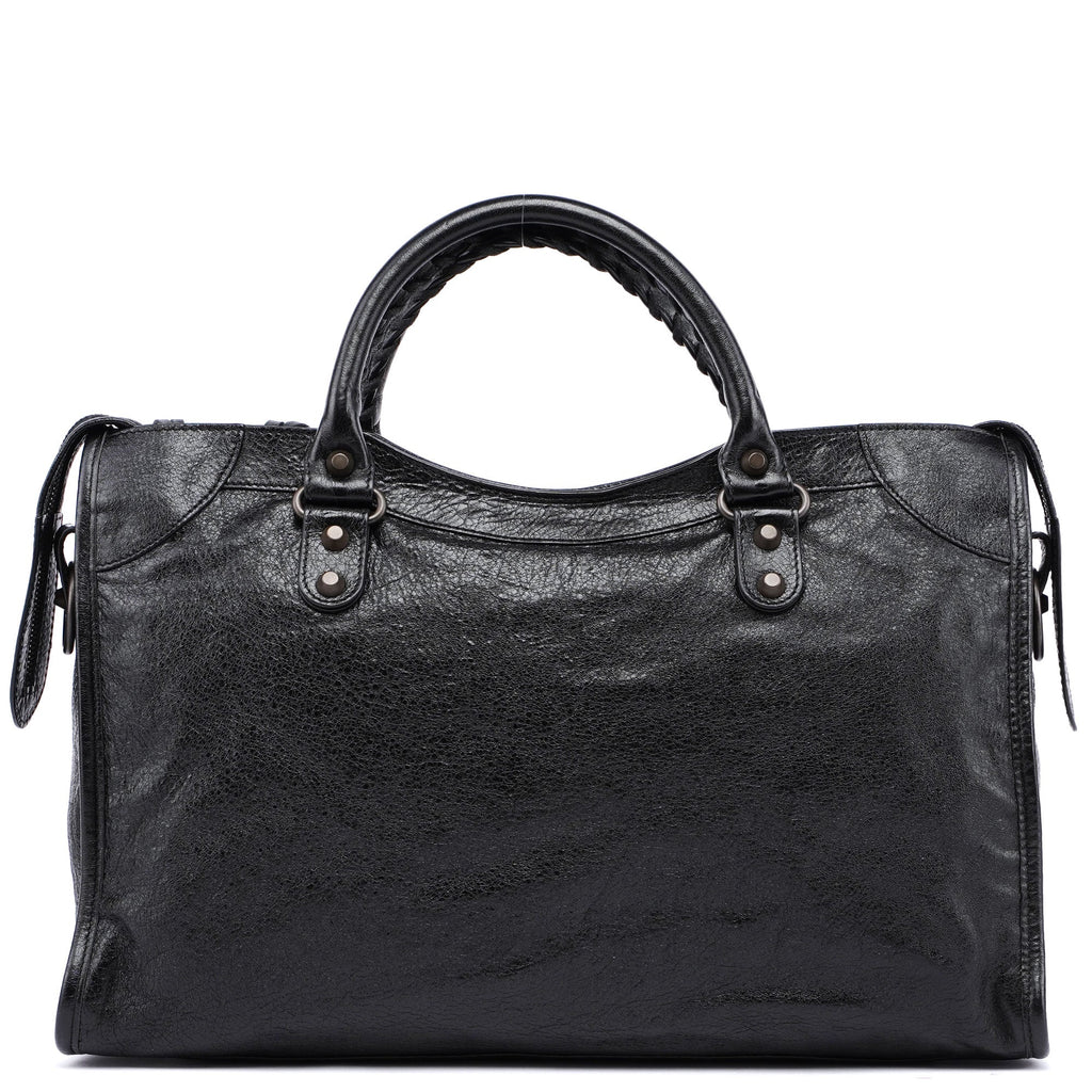 Black Leather City Bag