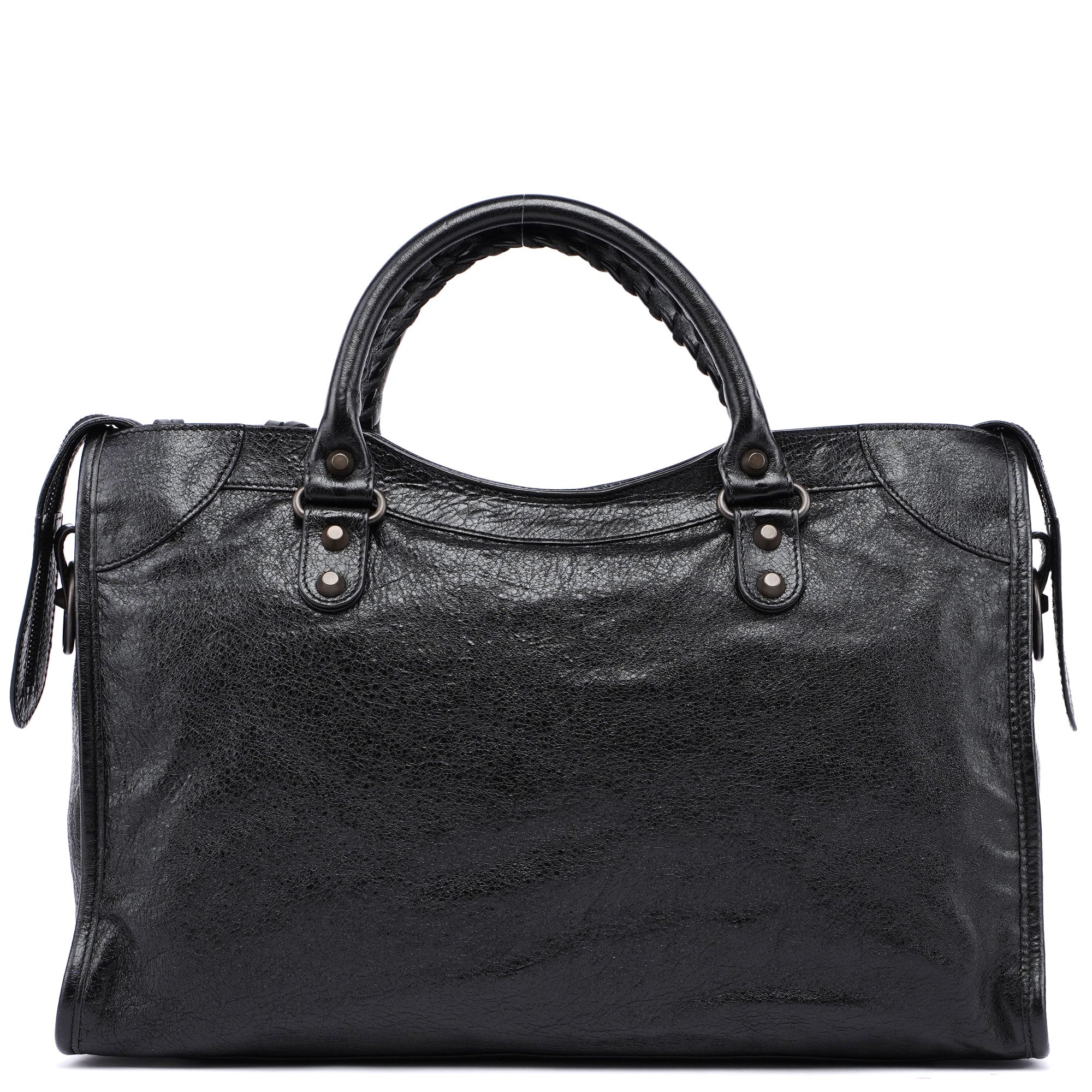 Black Leather City Bag