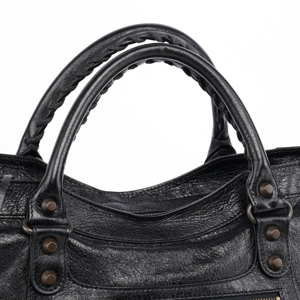 Black Leather City Bag
