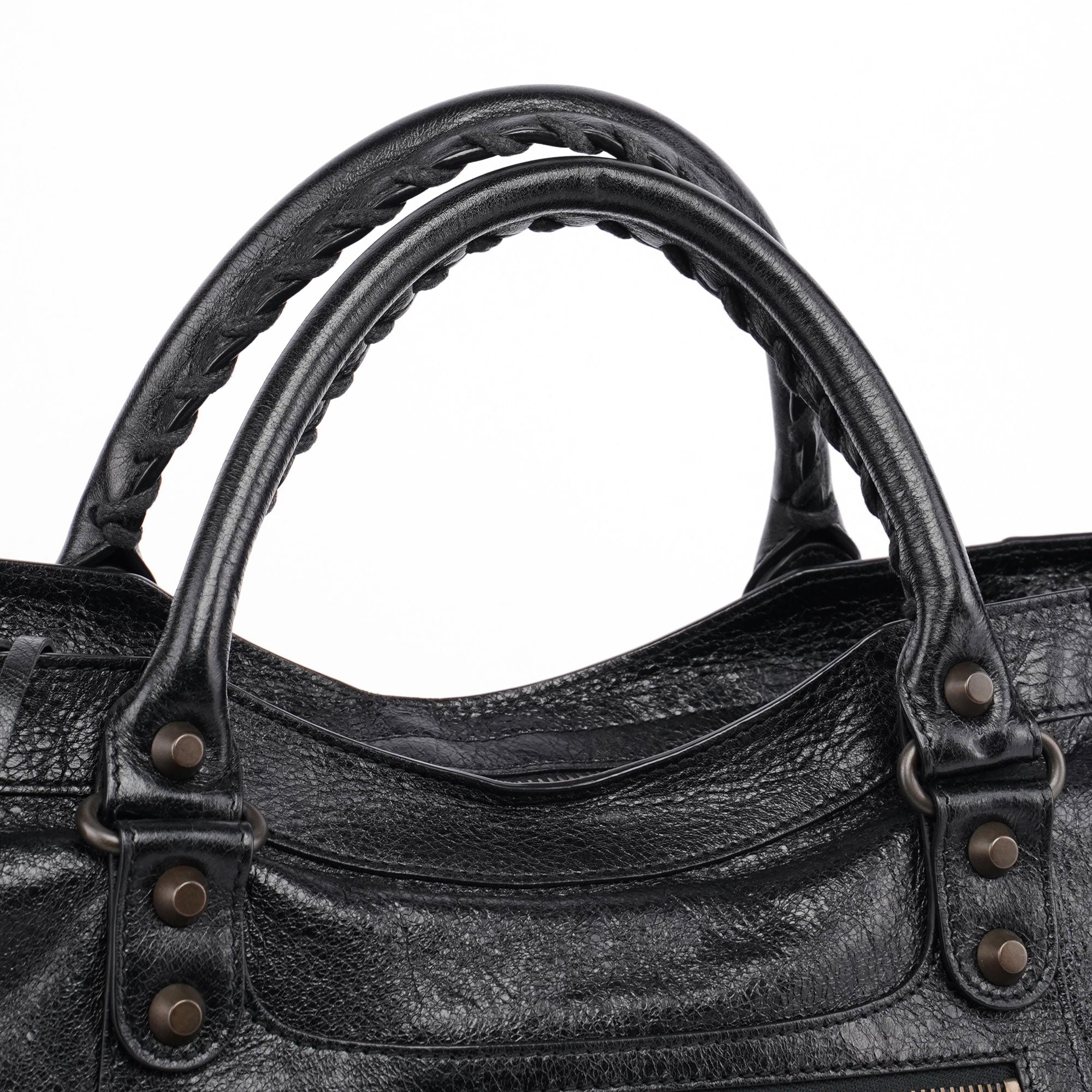 Black Leather City Bag