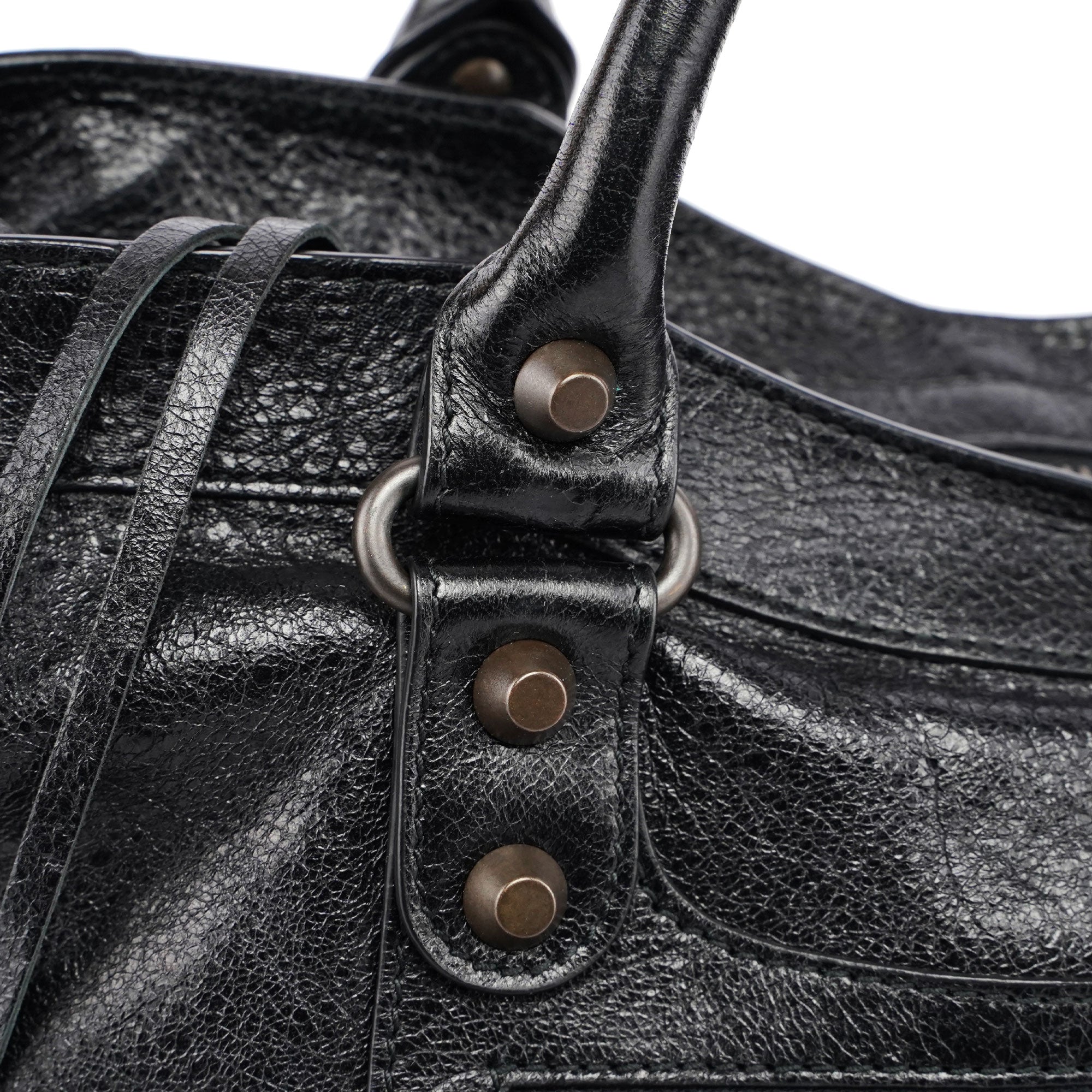 Black Leather City Bag